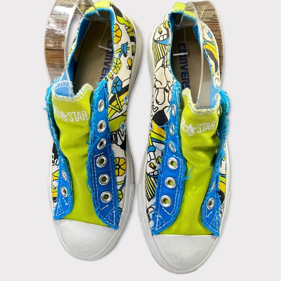 New Custom Converse All Star Slip on No laces sneakers womens shoes size 6.5 - Picture 6 of 8